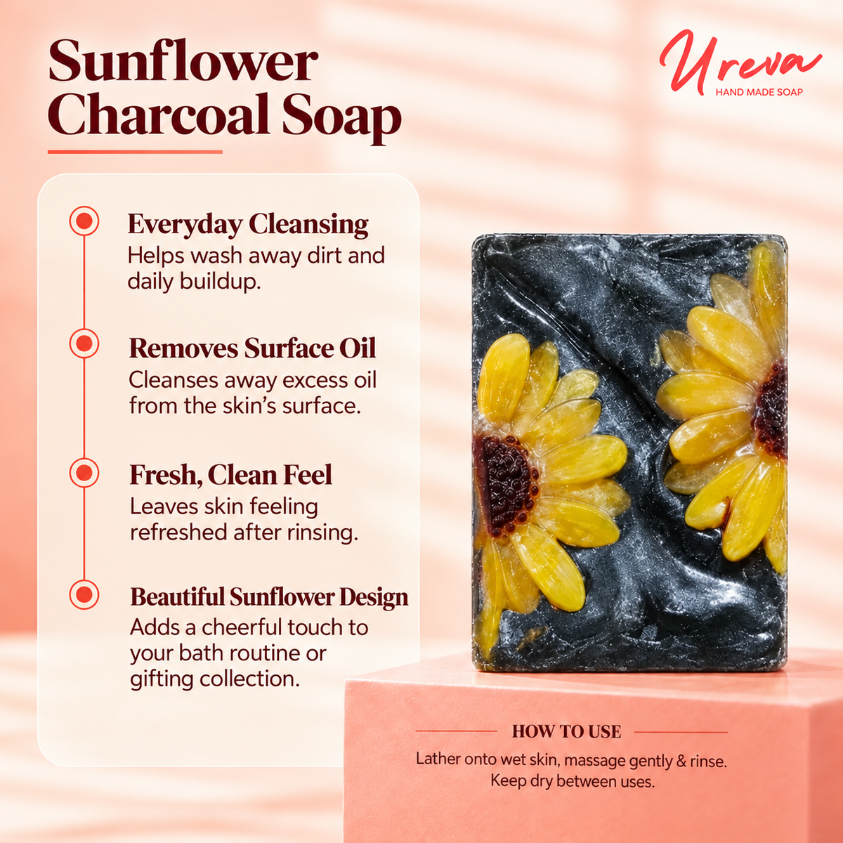 Sunflower Charcoal Soap